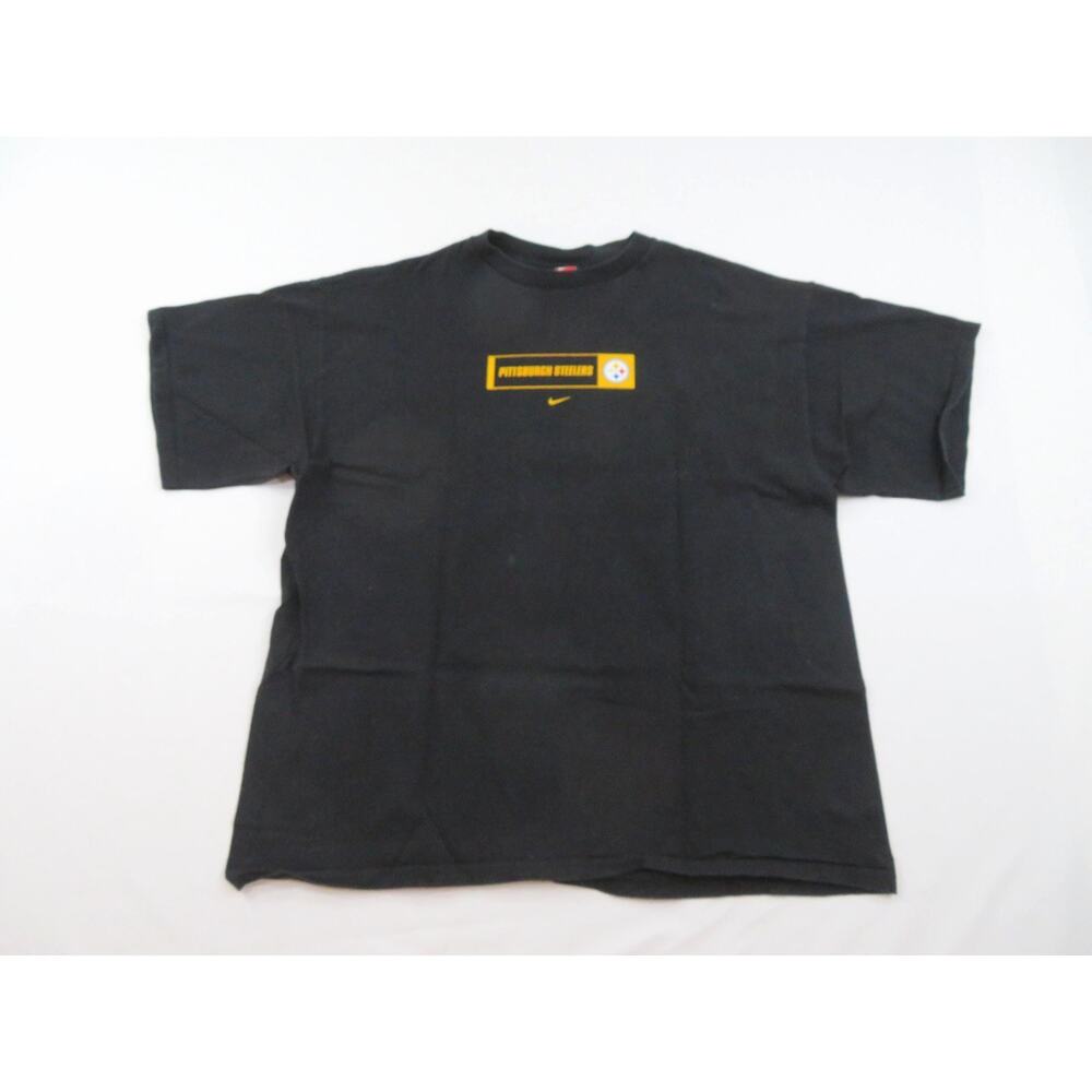 Nike Pittsburgh Steelers Football T-Shirt Black Double-Sided Graphic Sz XL